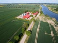 Modern farm buildings in Zulawy Wislane lowland, Poland