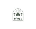 Modern farm house with camel line style logo design.