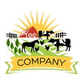 Modern Farm logo. Vector illustration.