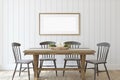 Modern farmhouse dining-room. 3d render