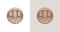 Modern farming land silhouette logo, natural wheat garden logo