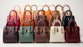 Modern fashion collection elegant leather bag with multi colored patterns generated by AI