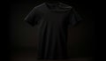 Modern fashion design black t shirt with zipper on mannequin standing generated by AI