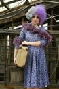 Modern fashion vanguard woman with baggage Royalty Free Stock Photo