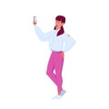 Modern Fashionable Asian Girl Teenager Making Selfie On Smartphone. Young Woman Character Posing On Mobile Phone Royalty Free Stock Photo