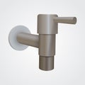 Modern faucet water illustration with side view on isolated background