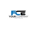 Modern FCE Letter Logo Icon Design Royalty Free Stock Photo