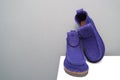 Felt boots, blue, modern, woolen shoes, felt slippers Royalty Free Stock Photo