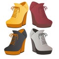Modern female ankle boots isolated