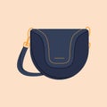 Modern female bag. Cartoon woman elegant purse, stylish casual crossbody bag. Vector flat illustration Royalty Free Stock Photo