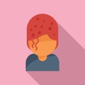 Modern female coiffure icon flat vector. Mouth hipster