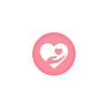 Modern feminine pink heart logo