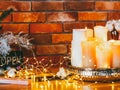 Modern festive interior design fairy lights