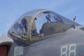 Modern Fighter Jet Cockpit with Closed Canopy Up Close Royalty Free Stock Photo