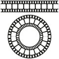 Modern film circle. Round shape. Vector illustration.
