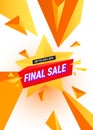 Modern Final sale banner with multicolored polygonal triangular elements on a star shape for special offers, sales and discounts