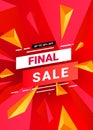 Modern Final sale banner template design with red triangles design elements for Christmas poster, banners, flyers, card Royalty Free Stock Photo