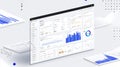 Modern finance dashboard interface featuring charts graphs Royalty Free Stock Photo