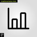 Cryptocurrency icon graph set line version. Modern computer network technology sign and symbol.