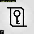 Cryptocurrency icon certificate set line version. Modern computer network technology sign and symbol