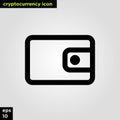 Cryptocurrency icon wallet set line version. Modern computer network technology sign and symbol