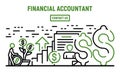 Modern financial accountant banner, outline style