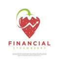 Modern financial strawberry vector logo