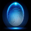 Modern fingerprint scan icon with glowing effect