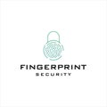 Modern Fingerprint Security logo design. icon, vector, logo, design concept Royalty Free Stock Photo