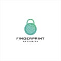 Modern Fingerprint Security logo design. icon, vector, logo, design concept Royalty Free Stock Photo