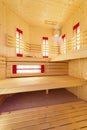 Modern Finnish sauna interior Royalty Free Stock Photo