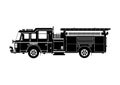 Silhouette of rescue pumper. Royalty Free Stock Photo