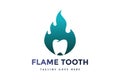 Modern Fire Flame Tooth for Dental or Dentist Logo Design Vector Royalty Free Stock Photo