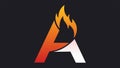 Fire Letter A Logo with Flame Gradient Modern Symbol Royalty Free Stock Photo