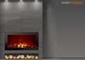 Modern fireplace with fire Royalty Free Stock Photo