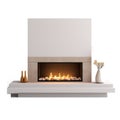 Modern fireplace isolated on a transparent background