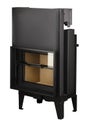 Modern fireplaces for heating from metal and heat-resistant glass