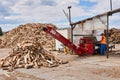 Modern firewood processor in operation