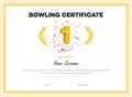 Modern first place bowling certificate diploma with place for your content