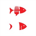 Modern fish food concept design logo