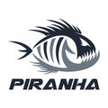 Modern fish predator piranha logo.