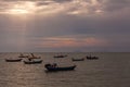 Modern fishing boat on harbor in Thailand Royalty Free Stock Photo