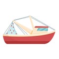 Modern fishing boat icon, cartoon style