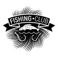 Modern fishing club logo, simple style