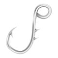 Modern fishing hook icon, realistic style