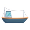 Modern fishing yacht icon, cartoon style