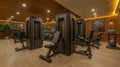 Modern fitness center with exercise equipment Royalty Free Stock Photo