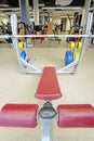 modern fitness hall with a bench