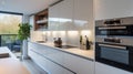 modern fitted kitchen units within a new home, AI Generative Royalty Free Stock Photo