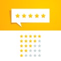 Modern 5 five Star Rating Review Vector Design Template